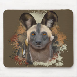 Mousepad Cão selvagem africano Tona a vida selvagem