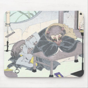 Mousepad Cão Tanuki Ukiyo-e de Raccon do japonês por