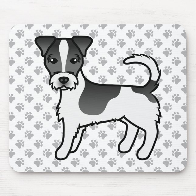 Mousepad Cão Terrier Jack Russell de pelo áspero preto e br (Frente)