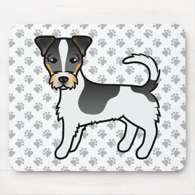 Mousepad Cão Terrier Jack Russell Tricolor de Pelo Grosso (Frente)