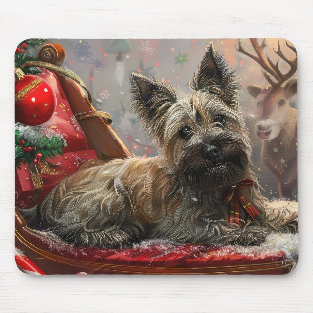 Mousepad Cão Terrier Skye Natal Festivo (Frente)