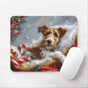 Mousepad Cão Wire Fox Terrier Natal Festivo