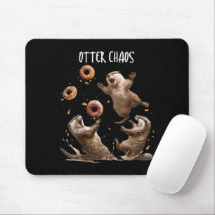 Mousepad Caos de Lontra Sacos Engraçados Lutando Lontra Mar
