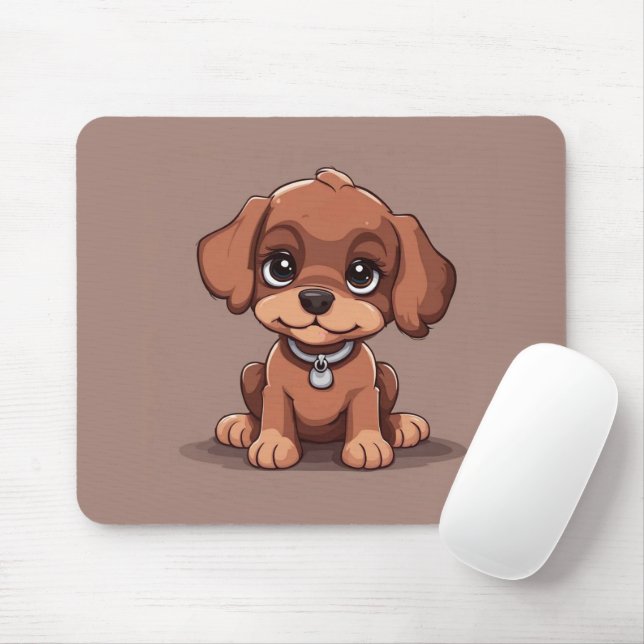 Mousepad Cãozinho castanho-branco (Com mouse)