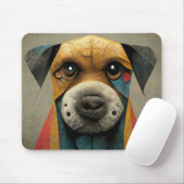 Mousepad Cãozinho de madeira, único e artístico