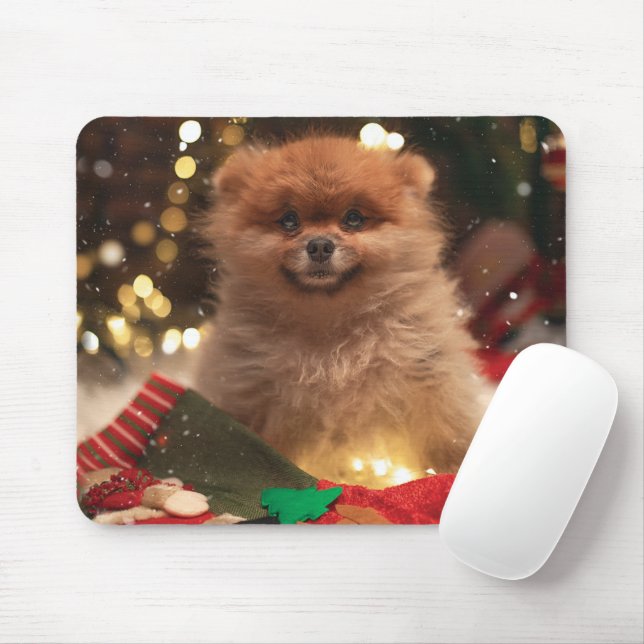 Mousepad Cãozinho feliz de Natal (Com mouse)