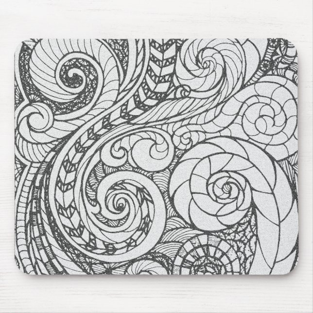 Mousepad Capa de design de doodle de arte ocupado personali (Frente)