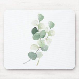 Mousepad Capa de Edredão Folhas de Eucalipto Verde Pastel