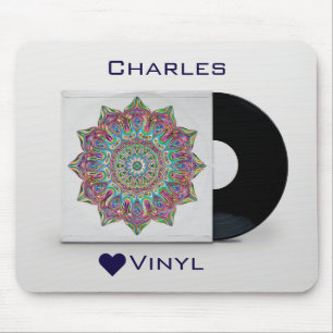 Mousepad Capa de Hippy Psychedelic do Registro de Vinilo Re