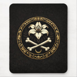 Mousepad Capa de Mouse Crest | Dark Academia Lily & Bones