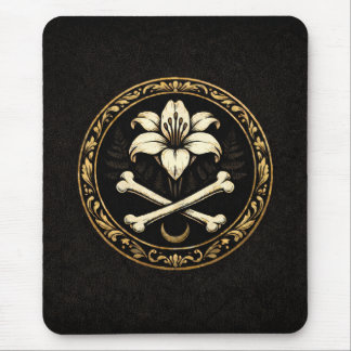 Mousepad Capa de Mouse Crest | Dark Academia Lily & Bones