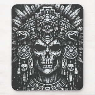 Mousepad Capacete de Crânio Asteca por BurnsInHell