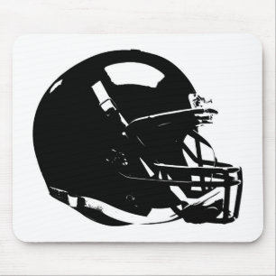 Mousepad Capacete de futebol branco preto do pop art