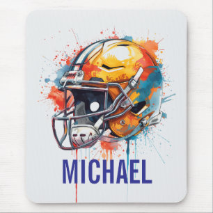 Mousepad Capacete de Futebol Motivacional Inspirador Nome