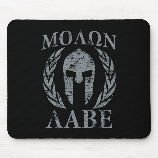 Mousepad Capacete de Molon Labe Grunge Spartan (Frente)