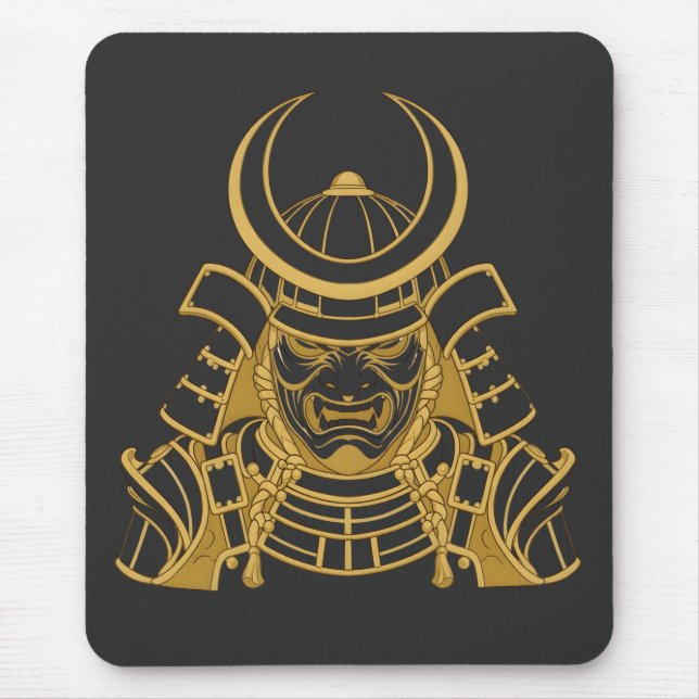 Mousepad Capacete Kabuto e Máscara Mempo de Samurai Japonês (Frente)