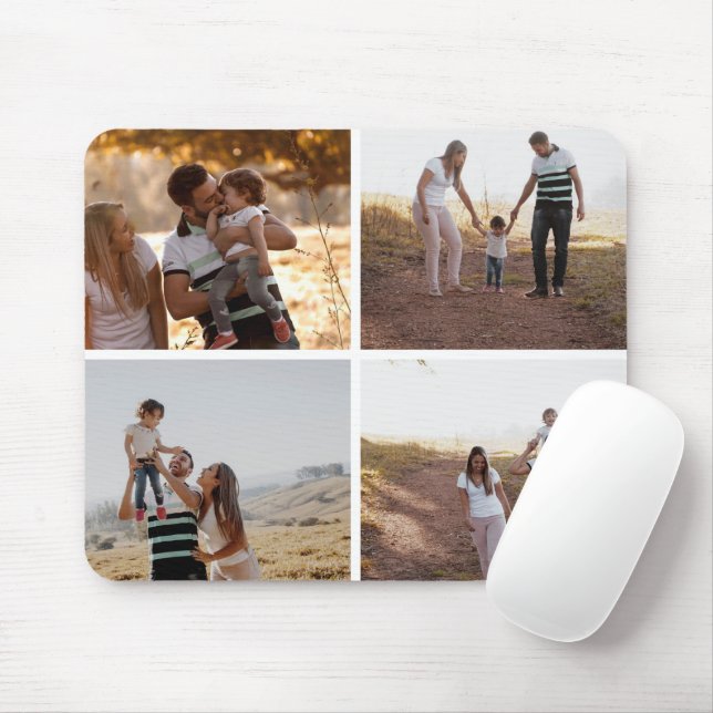 Mousepad Capas de Laptop com Colagem de 4 Fotos Personaliza (Com mouse)