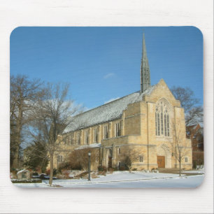 Mousepad Capela Harbison em inverno na Grove City College