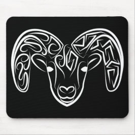 Mousepad Capim/ovelha, tribal, preto e branco