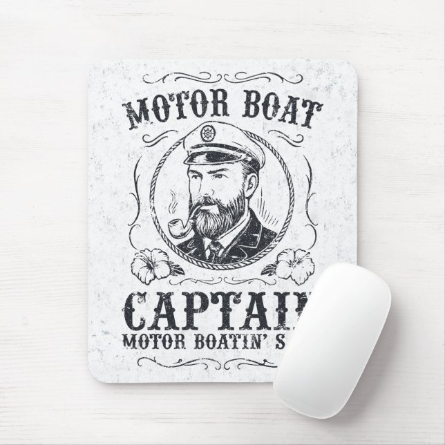 Mousepad Capitão de Barco a Motor Engraçado Pontão Boating (Com mouse)