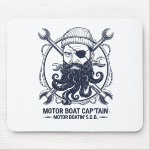 Mousepad Capitão de Barco a Motor Homens Mulheres Pontoon B
