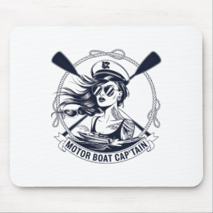Mousepad Capitão de barco a motor homens mulheres simpático