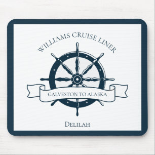Mousepad Capitão de Barco de Roda Náutica de Navio de Cruze