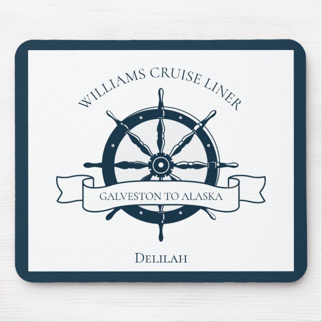 Mousepad Capitão de Barco de Roda Náutica de Navio de Cruze (Frente)