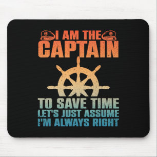 Mousepad Capitão de Barco Legal Para Homens Mulheres Pilota