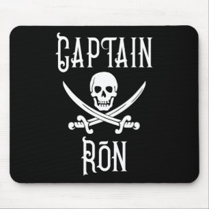 Mousepad Capitão Ron Crânio Pirata Personalizado de Barco