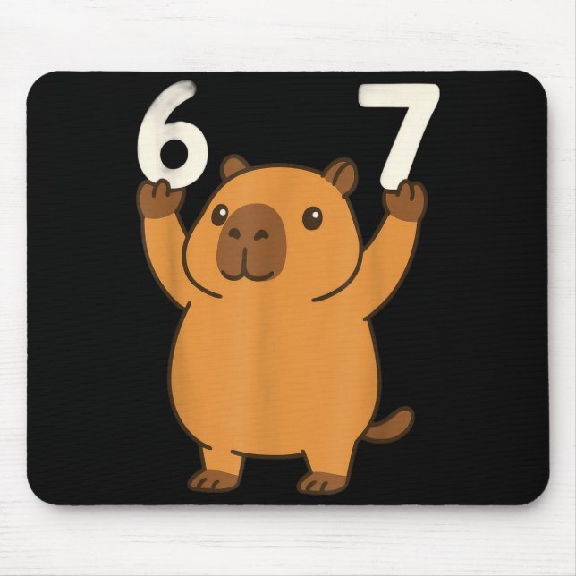 Mousepad Capivara 67 Meme Seis Sete Engraçado  (Frente)