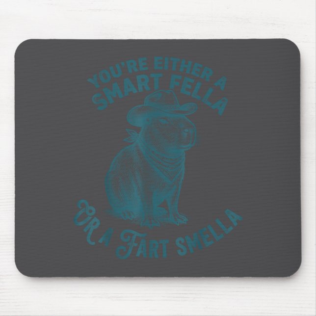 Mousepad Capivara Cara Inteligente Peido Fedorento Cowboy E (Frente)