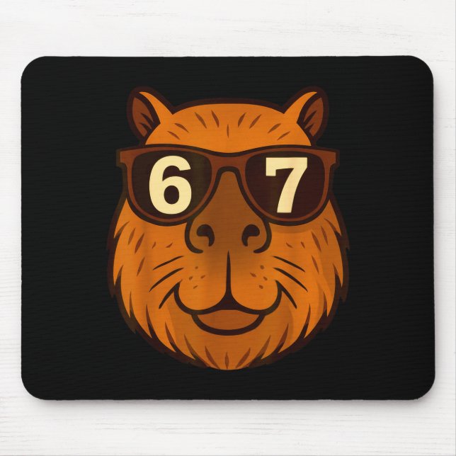 Mousepad Capivara Engraçada Sungles 67 Seis Sete Meme (Frente)