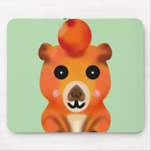 Mousepad Capivara Fofa e Difusa com Laranja   Ar de Animal 