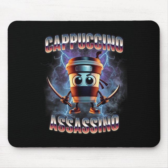 Mousepad Cappuccino Ino Brainrot Memória Italiana (Frente)