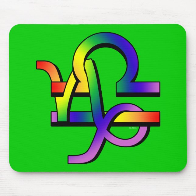 Mousepad Capricórnio & Libra de GLBT (Frente)