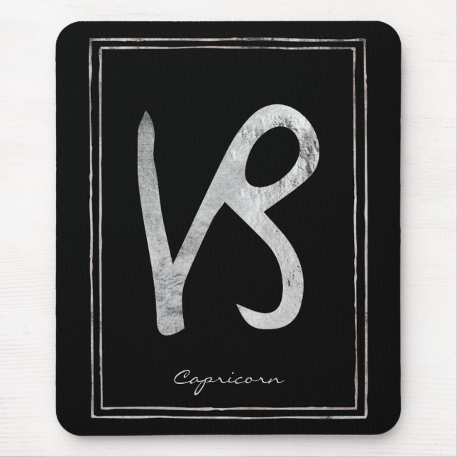 Mousepad Capricórnio martelava a astrologia prateada estrel (Frente)