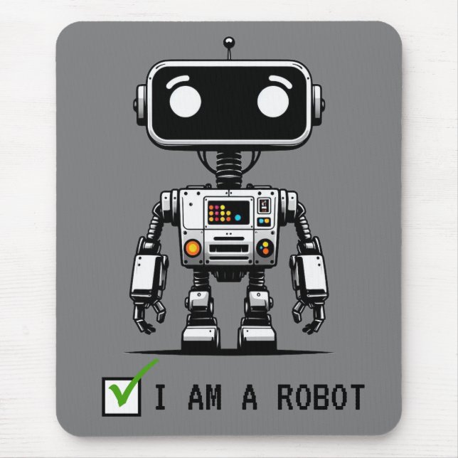 Mousepad Captcha Robot - Eu sou um Robô (Frente)