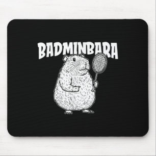 Mousepad Capybara Badminton Shuttle - Jogadora Racket Badmi
