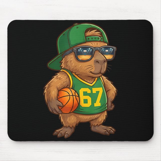 Mousepad Capybara Basketball 67 Gen Alpha Slang Srts Men Bo (Frente)