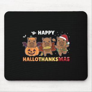 Mousepad Capybara Christmas Halloween Figurume Happy Hallot