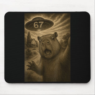 Mousepad Capybara Selfie 67 Meme Seis Sete Ufo Engraçado
