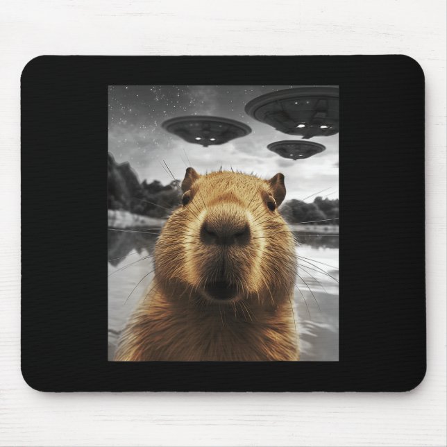 Mousepad Capybara Selfie Funny Xmas Animal Graphic Capybara (Frente)