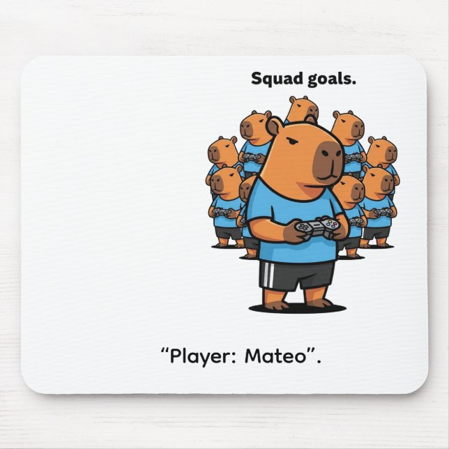 Mousepad "Capybara Squad Goals – Multiplayer Fun" (Frente)