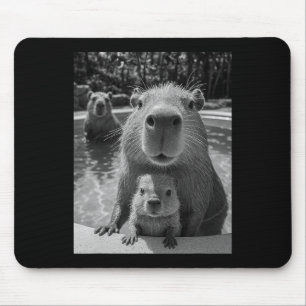 Mousepad Capyra Selfie Ai Meme Piada Humor Férias de Verão