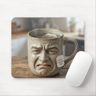 Mousepad Cara de Caneca Engraçada com Sachê de Chá e Texto