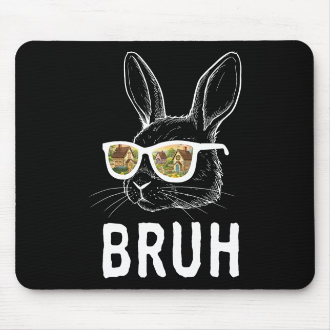 Mousepad Cara de Coelho de Páscoa Engraçado Dia de Páscoa G (Frente)