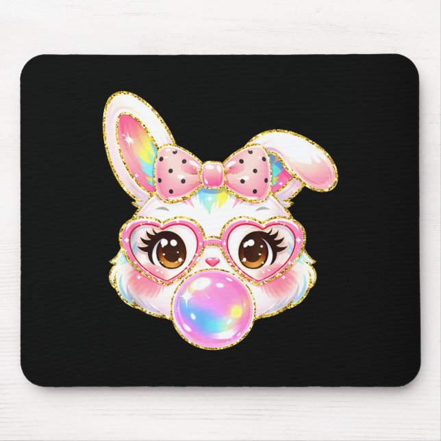 Mousepad Cara de Coelho Fofo para Mulheres Meninas Crianças (Frente)