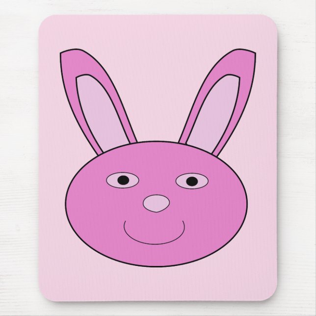 Mousepad Cara de Coelho Rosa Fofa Primavera Páscoa (Frente)