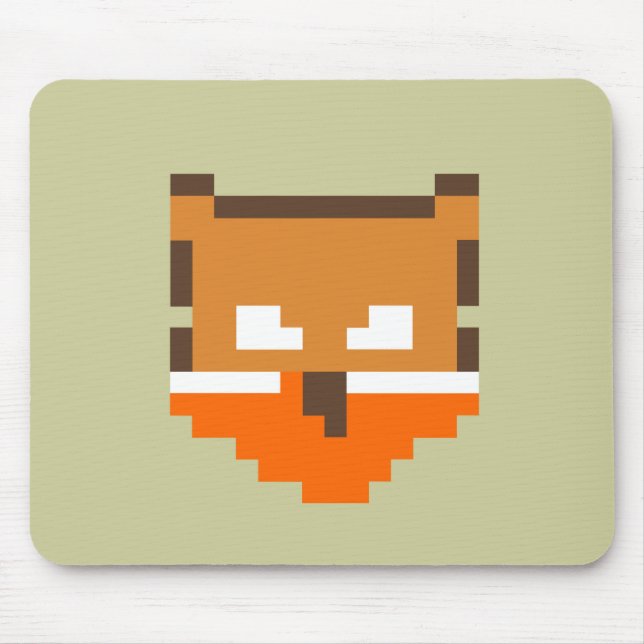 Mousepad Cara de raposa pixelada fofa (Frente)
